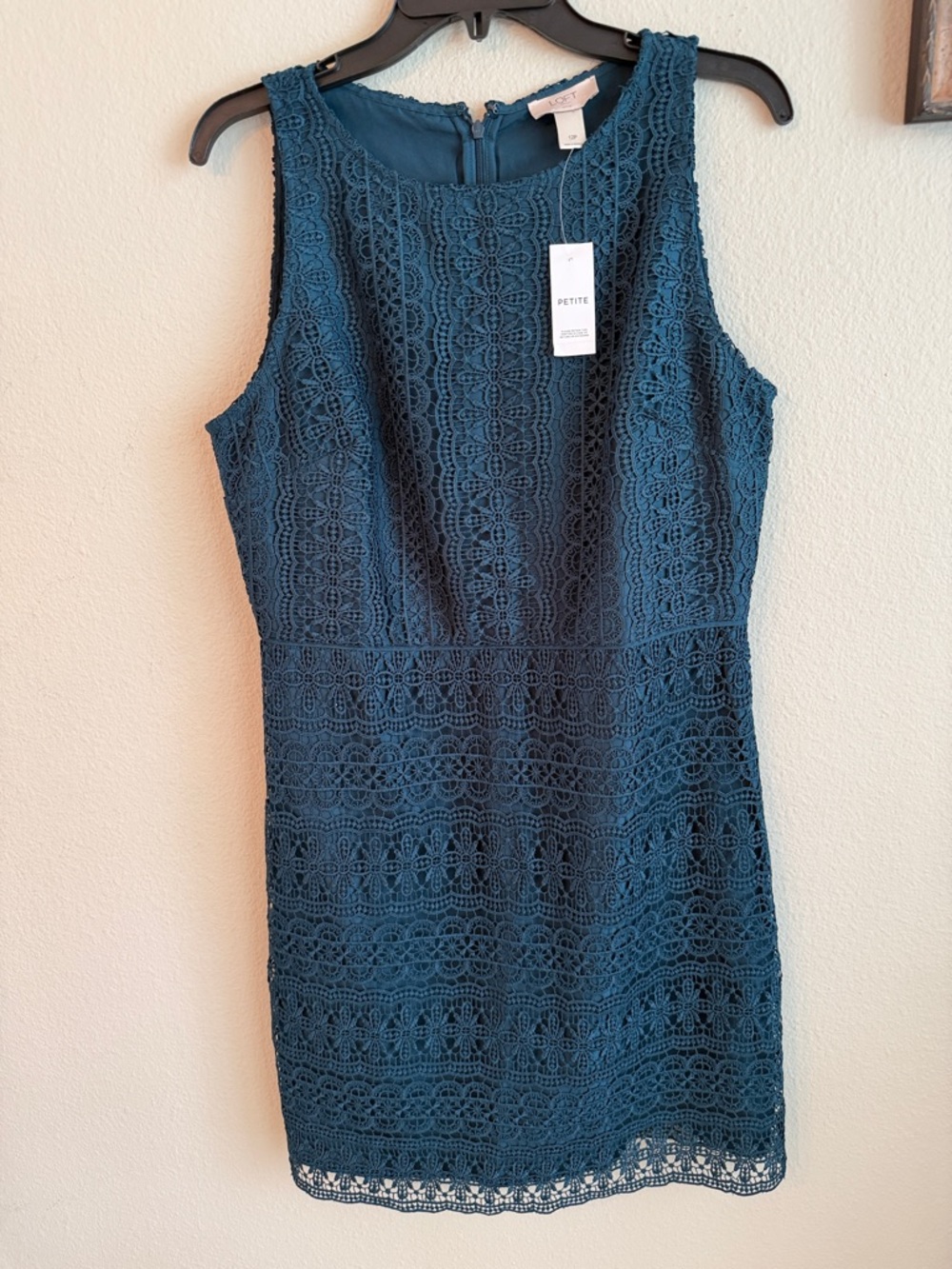 LOFT Teal Crochet Midi Dress